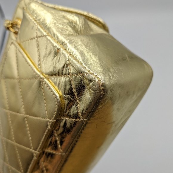 Chanel Metallic 24k Gold Chain Mini Flap Bag - Picture 6 of 14
